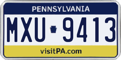 PA license plate MXU9413