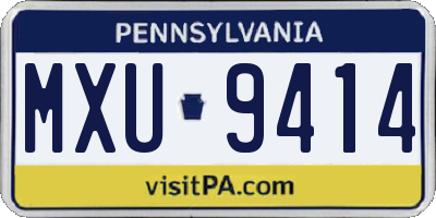 PA license plate MXU9414