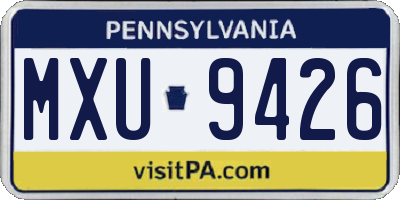 PA license plate MXU9426