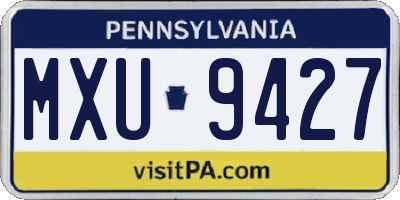 PA license plate MXU9427