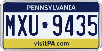 PA license plate MXU9435
