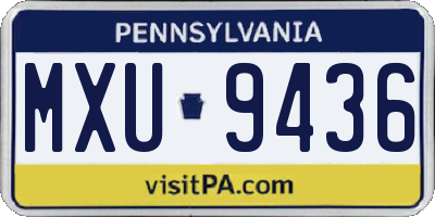 PA license plate MXU9436