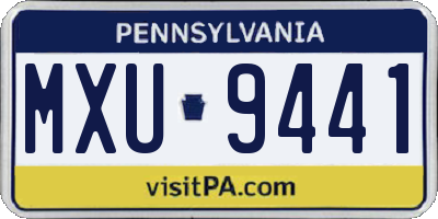 PA license plate MXU9441