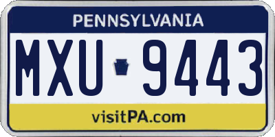 PA license plate MXU9443
