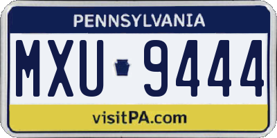 PA license plate MXU9444