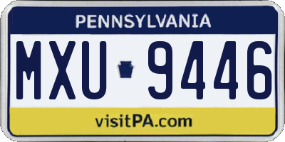 PA license plate MXU9446
