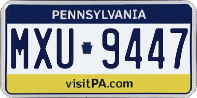 PA license plate MXU9447
