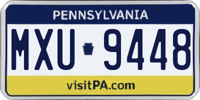 PA license plate MXU9448