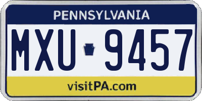PA license plate MXU9457