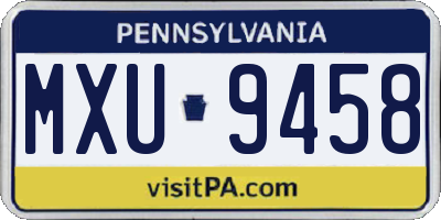 PA license plate MXU9458
