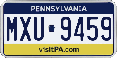 PA license plate MXU9459
