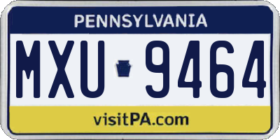 PA license plate MXU9464