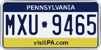PA license plate MXU9465