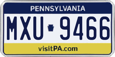 PA license plate MXU9466