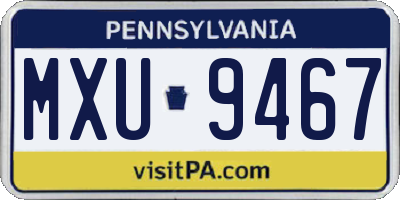 PA license plate MXU9467