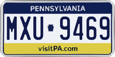 PA license plate MXU9469