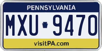 PA license plate MXU9470