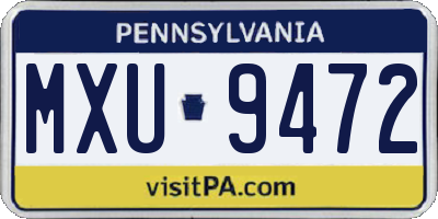 PA license plate MXU9472