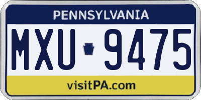 PA license plate MXU9475