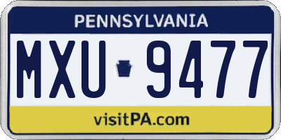 PA license plate MXU9477