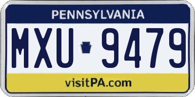 PA license plate MXU9479