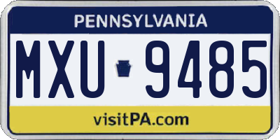 PA license plate MXU9485