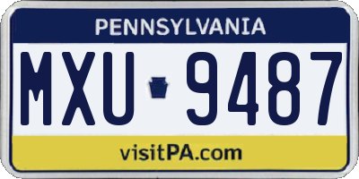 PA license plate MXU9487
