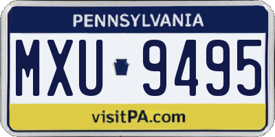 PA license plate MXU9495