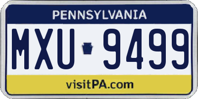 PA license plate MXU9499