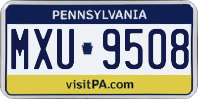 PA license plate MXU9508