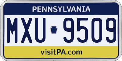 PA license plate MXU9509