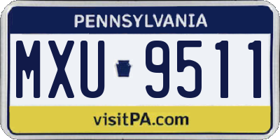 PA license plate MXU9511