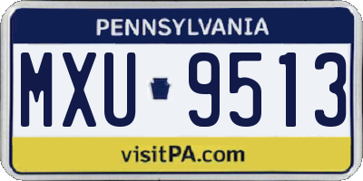 PA license plate MXU9513