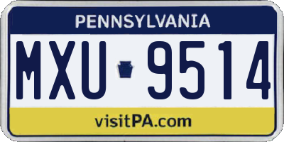 PA license plate MXU9514