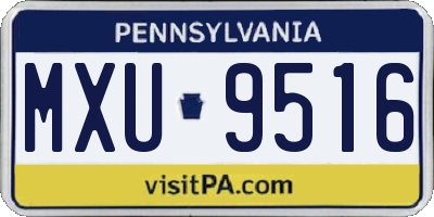 PA license plate MXU9516