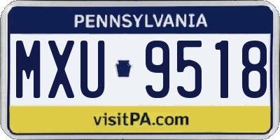 PA license plate MXU9518