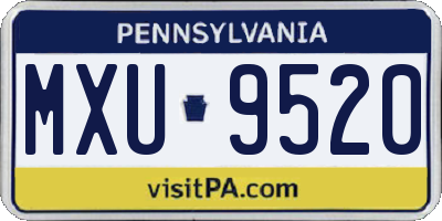PA license plate MXU9520