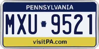 PA license plate MXU9521