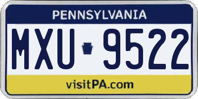 PA license plate MXU9522