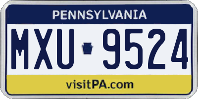 PA license plate MXU9524