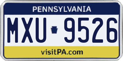 PA license plate MXU9526