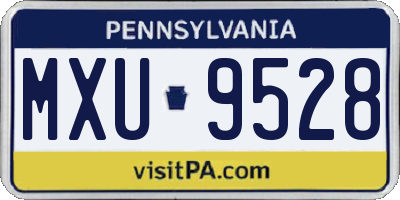 PA license plate MXU9528