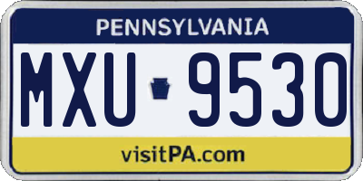 PA license plate MXU9530