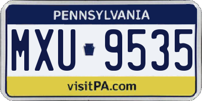 PA license plate MXU9535