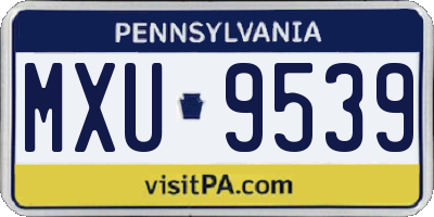 PA license plate MXU9539
