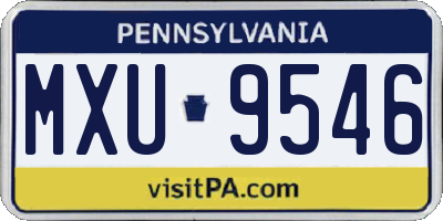 PA license plate MXU9546