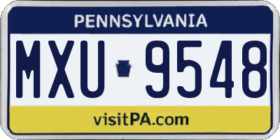 PA license plate MXU9548