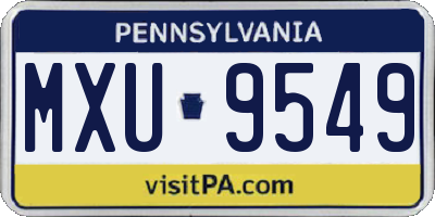 PA license plate MXU9549