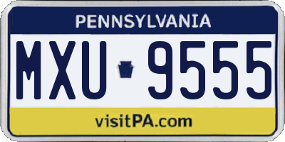 PA license plate MXU9555