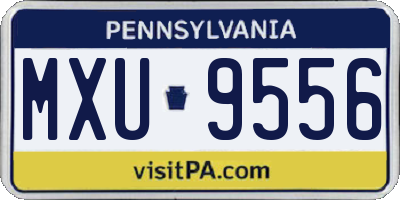 PA license plate MXU9556